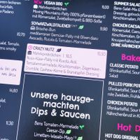 Menue at Ben's Burger Bar in Buehl