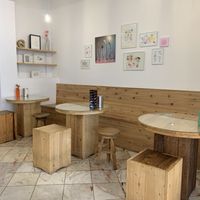 Seating area   at La Gelateria in Sao Miguel