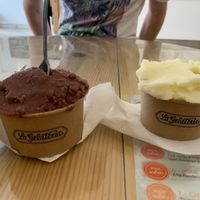 Açai and pineapple sorbets   at La Gelateria in Sao Miguel