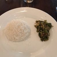 White rice and okra.  This was the plate onto which I could scoop the main course dishes. at Rasika in Washington