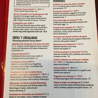 Vegan and Vegetarian options clearly marked at Jaleo in Arlington