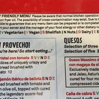 “Allergy Friendly” menu at Jaleo in Arlington