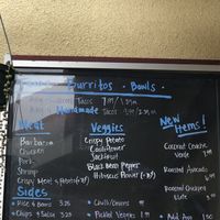 Menu board  at Str8 up Tacos in Lakewood