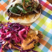 Jack fruit and potato tacos at Str8 up Tacos in Lakewood