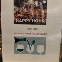 Vegan wine happy hour   at Thai Zen in Bruges