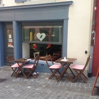 Outside view. More seeting in the backyard at Frau Meise in Baden