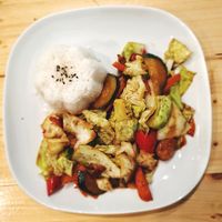 Mix of veggies and rice - Taiwanese dish at Formosa Food in Vienna