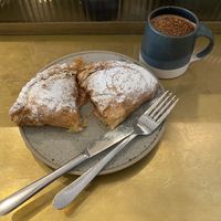 Apple and blackberry pasty + mocha  at The Yellow Canary in St Ives