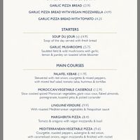 Vegan Menu at Ego Mediterranean in Preston