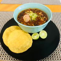 Vegan pozole at Kakao Cocina Vegana in La Paz