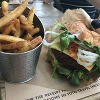 Veggie burger & fries 🤤 at Good Food in Split