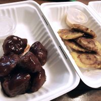 BBQ Wingz and Crazy Good Tostones  at Go Vegan San Antonio in San Antonio
