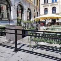 Outdoor seating at MAX in Uppsala
