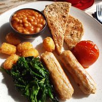 Vegan breakfast :-) at The Blue Bell in New Quay
