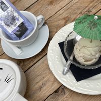 Vegan artisan almond ice cream. REALLY delicious and creamy!   at La Compagnie des Chats in Avignon