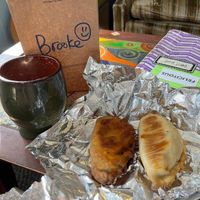 Vegan Brisket & Breakfast Empanadas w/ Soymilk Latte  at Felicitous in Tampa