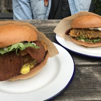 MD Burger (insane) and chickenish burger  at The Birds in East London