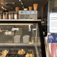 The small waffle cone is vegan!   at Cadwaladers in Cardiff