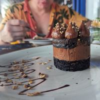 Vegan chocolate cake at Sibu Cafe in Uvita