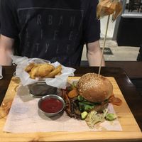 veggie burger (without cheese and egg) at Sibu Cafe in Uvita