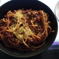 Vegan spag bol - the nooch flavour was strong but the bolognese sauce was so full-bodied 😋 at The Moon in Northbridge