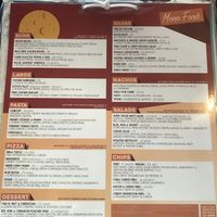 Menu as of 8/9/19 at The Moon in Northbridge