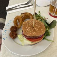 Beyond burger  at Waves Bar in Mallorca