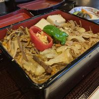 Konyakku, soymeat, tofu on rice. Not a strong flavour. 1500ish at Kawagoe Kou Sushi in Kawagoe