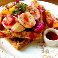 Fruit Waffles at Blossom Cafe in Pai