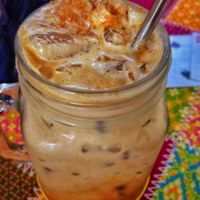 Superfood Coffee with Coconut Milk at Blossom Cafe in Pai