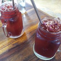 Hibiscus tea at Blossom Cafe in Pai