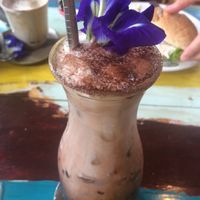 Iced mocha (not usually a chocolate fan but this tasted like it was made with cacao so it wasn’t sickly sweet) - was delicious, cold and huge!!! Could share if I’m a budget :) at Blossom Cafe in Pai