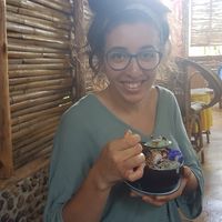Smile after one taste at Blossom Cafe in Pai