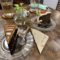 Caramel and Matcha cake #Veganuary at Rumah Juliet in Jakarta