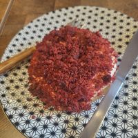 Red velvet donut - had a weird taste at Rumah Juliet in Jakarta