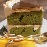 Pandan cake at Rumah Juliet in Jakarta