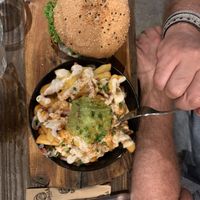 BBQ chicken burger with Mexi friess  at Gorilla Kitchen in Auckland