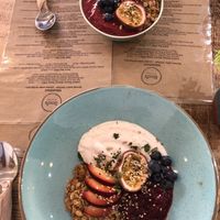 Granola and coconut yogurt, acai bowl at Boo's Kitchen in Mumbles