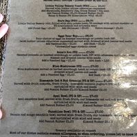 Breakfast menu at Boo's Kitchen in Mumbles