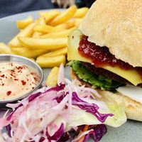 My friend ate every morsel of this yummy plate full at Boo's Kitchen in Mumbles