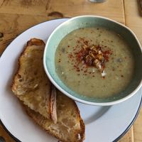 Leek and potato soup at Boo's Kitchen in Mumbles