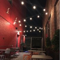 Outdoor patio at Mello Velo Cafe in Syracuse