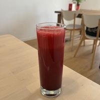 Beetroot juicee  at Roots Cafe in Cascais