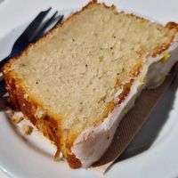 Lemon cake at Roots Cafe in Cascais