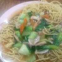 Sheng noodles at Red Apple Vegetarian Stall in North Singapore
