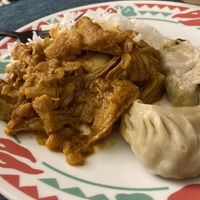 Jackfruit curry and veggie mo-mos  at Everest on Grand in St Paul