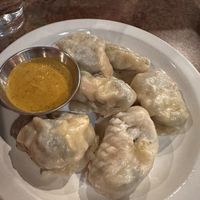 Veggie momo (great sauce)  #Veganuary at Everest on Grand in St Paul