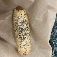 Everything bagel dog  at Henry Higgins Boiled Bagels - 19th Ave in Portland