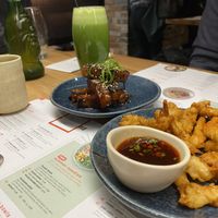 Vegan ribs & vegan chilli squid  at Wagamama in Guildford