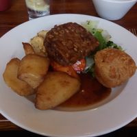 Vegan Sunday Roast with Yorkshire pudding at The Crown and Anchor in Barnsley